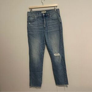 Madewell Distressed Destroyed The Perfect Vintage Blue Jeans, Size 29